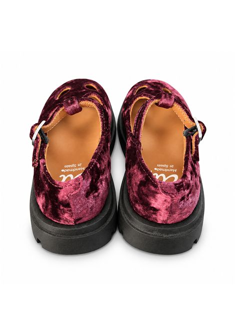 Ballerina con suola carrarmato ELI 1957 | 29003PIEL FROZEN VELVET BURDEOS